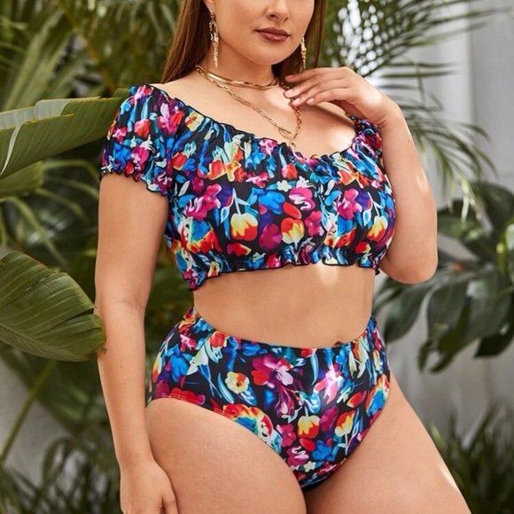 Floral graphic frill trim bikini - Picture 6 of 6